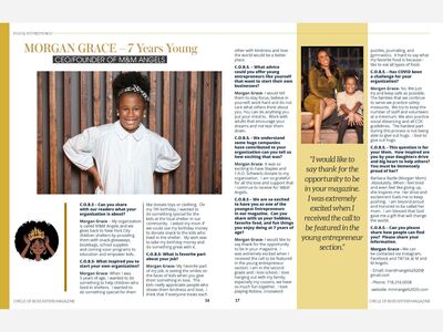 Meet CEO/Founder Morgan Grace 7 years old.
